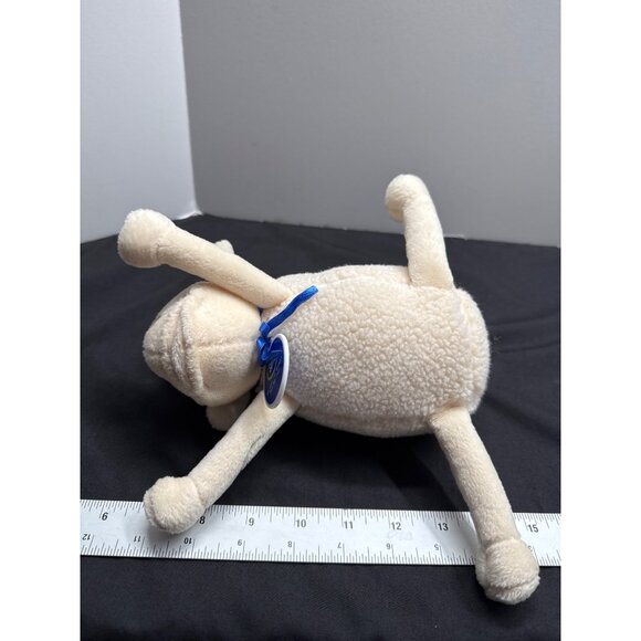 Sheep Plush Toy #13 7” Stuffed Animal With Blue Bow & Big Eyes Counting Sheep - Picture 6 of 8